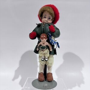 Vintage Danbury Mint Norman Rockwell Porcelain Doll w/Stand A Girl‎ & Her Doll